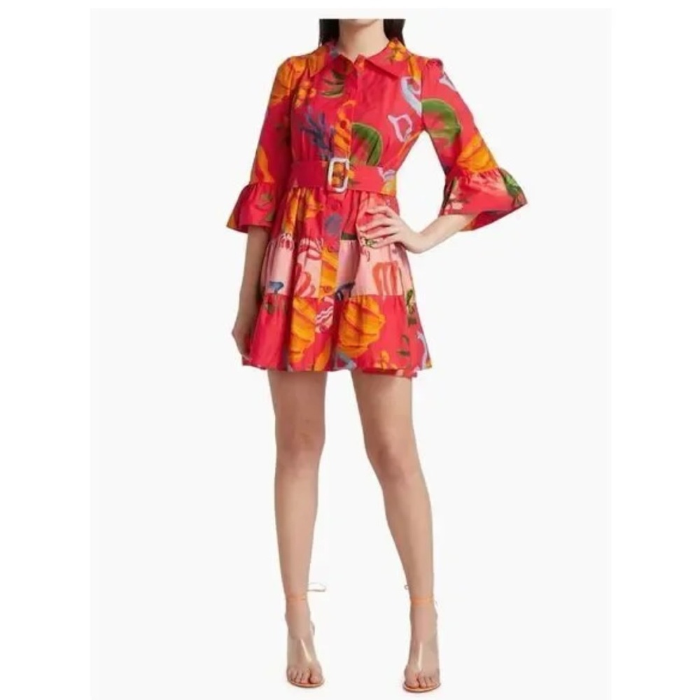 FARM Rio Pink and Orange Floral Mini Dress